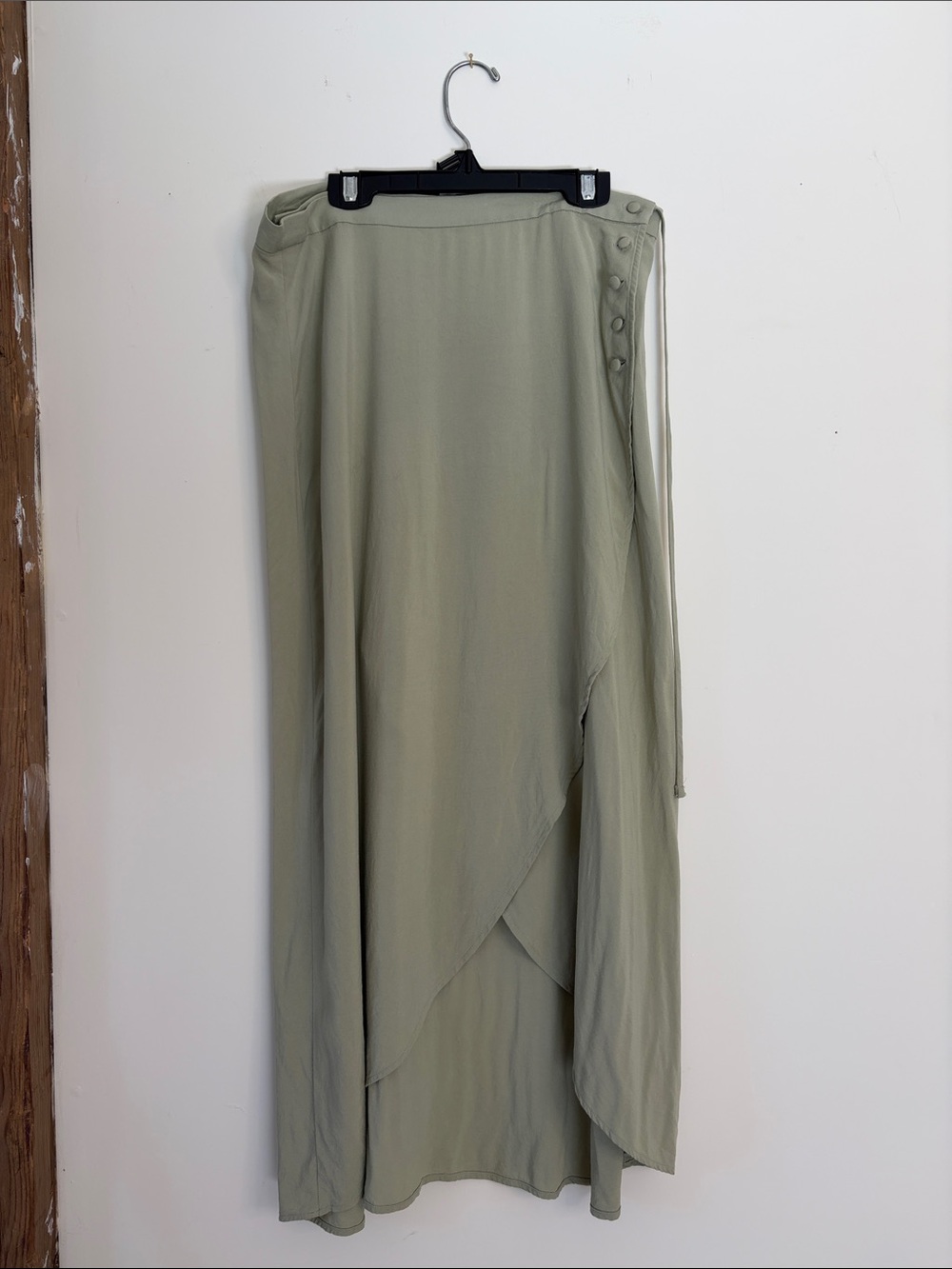 H&M Light Sage High-Low Wrap Skirt